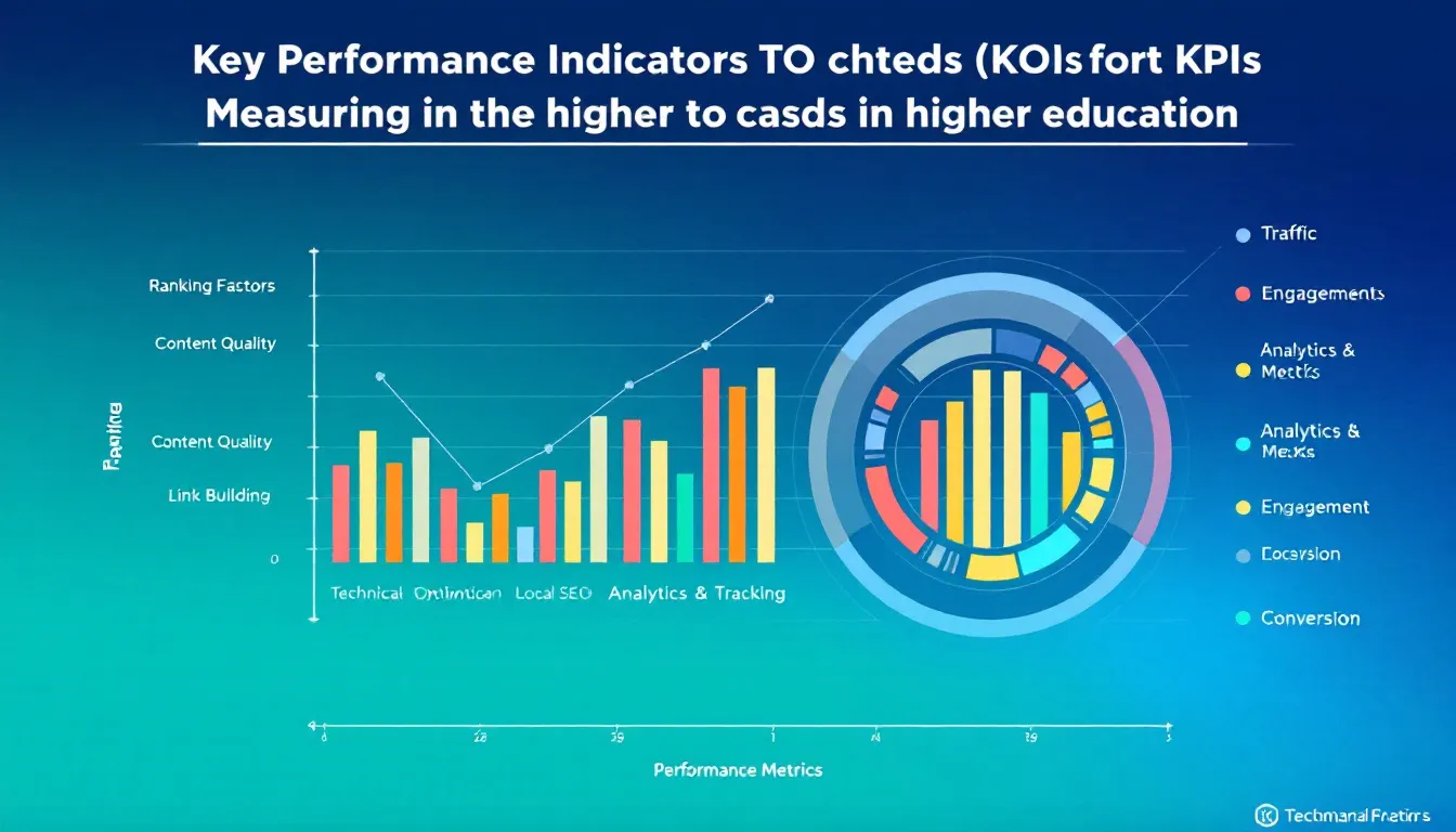 A chart displaying metrics for measuring SEO success in higher education.